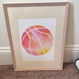 Abstract Watercolor Basketball Art Print
